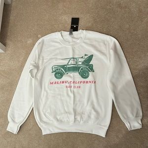 Women’s Pink Desert White Malibu Surf Club Sweatshirt Size Small NWT